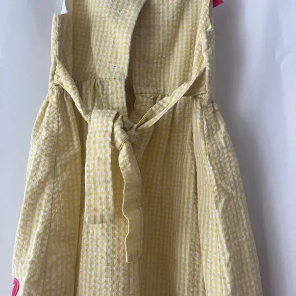 Emily Rose Yellow Gingham Butterfly Sundress Girls Size 5 Ruffle Bow Summer - Picture 6 of 12